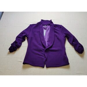 Lock & Love Premium Womens Ruched 3/4 Sleeve Shawl Collar Blazer Small NWT